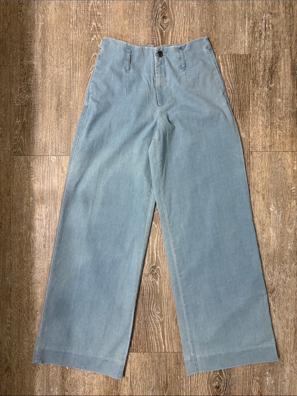J. Peterman Light Blue Relaxed Wide-Leg Jeans